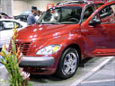 [ Easily the hit of the show for the suburban set, the Chrysler PT Cruiser at under $16,000. ]